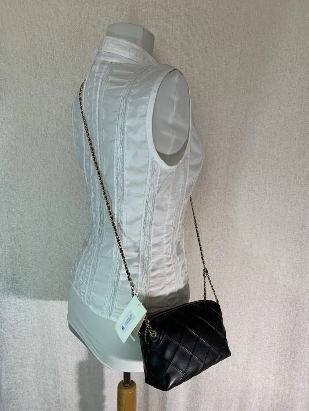 NEW Tory Burch Fleming Soft Black Quilted Leather Crossbody Bag